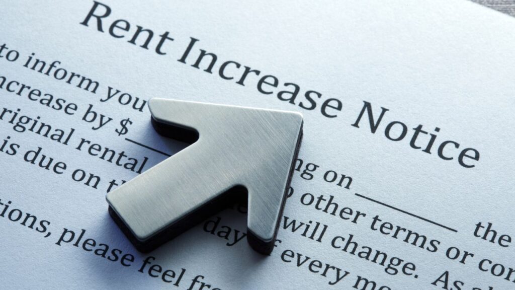 Rent increase notice document representing strategic rental pricing decisions.