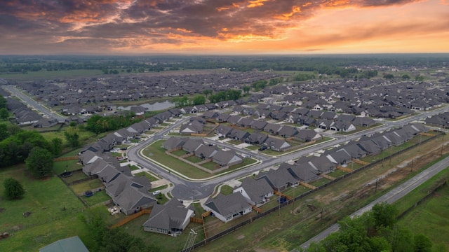 Suburban area aerial photography