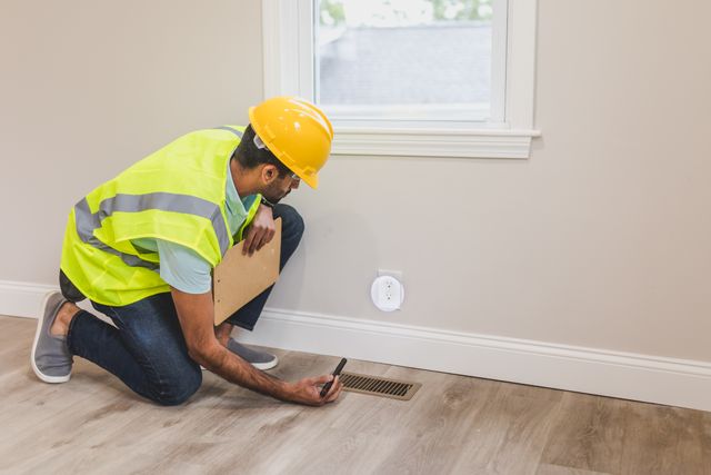 home inspector checking vents