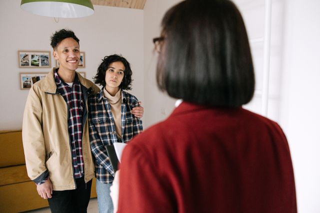 a landlord talking with tenants
